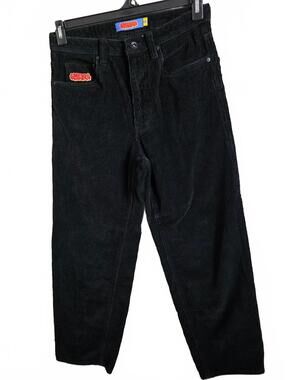 Empyre Loose Fit SK8 Black Heavyweight Corduroy Pants Skater Baggy Y2K Size 28